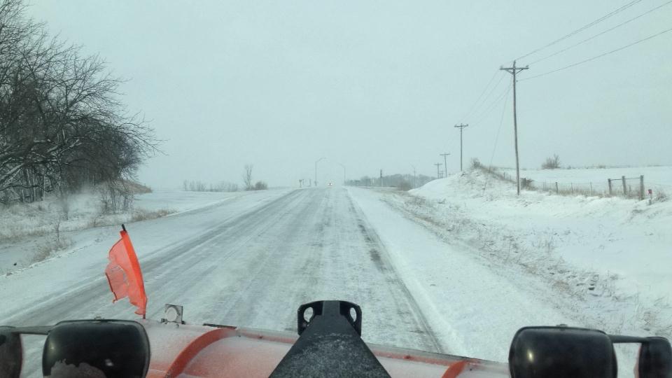 Example of completely covered road